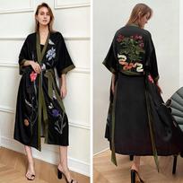 Oversize Print Pižamos Naktinės moteriškos kimono suknelės chalatas ilgomis rankovėmis chalatas laisvas poilsio apatinis trikotažas Pavasariniai naktiniai drabužiai namų drabužiai One Size