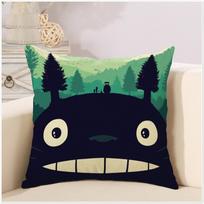 Mielas animacinis Totoro gražus užvalkalas pagalvei, kvadratinės formos, chinchilų užvalkalas pagalvei ant sofos, namams, Capa De Almofadas 45x45