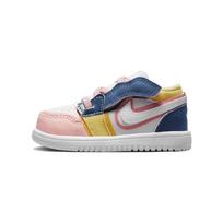 Air Jordan 1 Low ALT SE TD Multi-Color Canvas Baby Sneakers White French-Blue Topaz-Gold FD2656-100 23.5