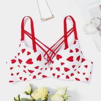 Moteriškos belaidės liemenėlės Plonas Sponge Heart apatinis trikotažas Sexy Romantic Daily Bras B Cup 75B balta