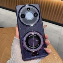 Skirtas Xiaomi Redmi A3 Case Soft Glitter su žiediniu stovu Magnetinis apsauginis galinis dangtelis skirtas Redmi A3 A 3 A2+ A1 Plus silikoniniam TPU buferiui For Redmi A1 Plus violetinė