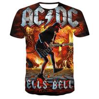 Naujos mados vasaros 3D vyriški metalo roko juostos marškinėliai, kasdieniai moteriški ir vyriški hiphopo sportiniai didelio dydžio viršutiniai 100/6 xl S balta
