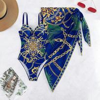 Vientisas maudymosi kostiumėlis Moteriškas Sexy Beauty Back Printed Bikini Dviejų dalių palaidinė Bikini S