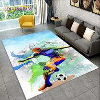 3D futbolo aikštės animacinių filmukų kilimėlis, svetainės, miegamojo, sofos, žaidimų kambario kilimėlio dekoras, neslystantis vaikų grindų kilimėlis 40x60cm(15x23in)
