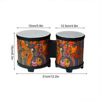 Vaikų bongos mielas būgnas, mušamasis instrumentas, muzikinis žaislas, rankinis būgnas, rankų darbo būgnas su 2 spalvingomis būgnų lazdelėmis miuziklas france