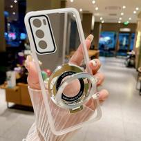 Skaidrus telefono dėklas, skirtas Oppo Reno 12 12pro Reno12 Pro 5g 11F 11 10 8 Pro Plus 8T, su magnetiniu stoveliu, kameros apsauga, smūgiams atsparus, minkštas dangtelis Oppo Reno12 balta