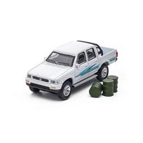 1/64 TOYOTA Hilux pikapas miniatiūrinis žaislinis automobilis, aukščiausios kokybės modelis, laisvieji ratai, liejami metalo lydinio kolekcijos dovana balta