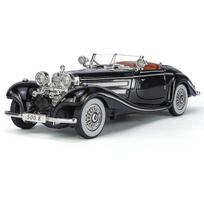 1/24 Benz 500K Vintažinio automobilio modelis Lydinio liejinys Simuliacinis Kolekciniai transporto priemonės su garsu ir šviesa Funkcionalios Dovanos Berniukų gimtadienis juoda