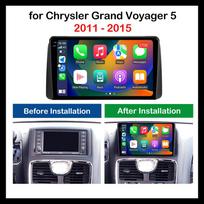 Android OS automobilio radijo vaizdo multimedijos grotuvas Chrysler Grand Voyager 5 2011 - 2015 m. GPS navigacija Jutiklinis ekranas Mygtukų apšvietimas 4-core 1+32CP