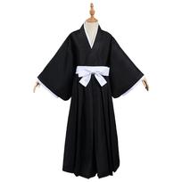 BLEACH Kurosaki Ichigo Cosplay Kostiumas Juodas Anime kostiumas Helovinas vaidmenų žaidimo paltas kimono Visas kostiumas Vyrų Moterų Apranga XL