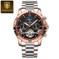 Aukščiausios klasės prabangus automatinis mechaninis laikrodis Tourbillon, atsparus vandeniui, švytintis, su data, savaitės diena, vyriškas riešo laikrodis, chronografas, nerūdijančio plieno, vyriški laikrodžiai auksas