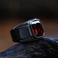Galvanizuotas brangakmenio žiedas iš vintažinių vyriškų apyrankių 7 black