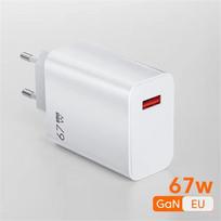 Iš viso 67W GaN greito įkrovimo įkroviklis USB telefono įkroviklio adapteris iPhone Samsung Xiaomi Huawei nešiojamas greitasis įkroviklis Type C kabelis EU Plug balta