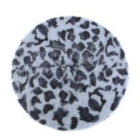 Rudens žiemos kepurės leopardo rašto triušio kailio beretė moteriška mada pumpurėlio kepurė retro dailininko kepurė One Size pilka spalva