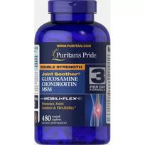 Puritan's Pride Dvigubo stiprumo gliukozaminas, chondroitinas ir MSM sąnarių čiulptukas® 60 Caplets