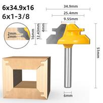 1vnt 6/6.35/8/12/12.7mm 45° fiksavimo įpjova Frezė Tenon frezavimo staklės Medienos apdirbimo įrankis medienos įrankiams Karbido lydinys 1