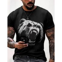Animal Pattern Men's T Shirt 3D Saber Tooth Tiger Short Sleeve Fashion Personalized T Shirt Retro Loose Oversized Clothing 3XL