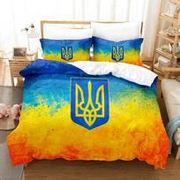 3D Spausdintas Ukrainos Vėliava UKRAINA Lovos Patalynės Komplektas Antklodės Užvalkalas Lovos Komplektas Antklodės Užvalkalas Pagalvės Užvalkalas Apklotas Karališko Dydžio Karalienės Dydžio Berniukams Suaugusiems 70x133cm 2pcs