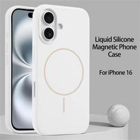 Prabangus originalus skystas silikonas, skirtas Magsafe dėklui, skirtas iPhone 16 Plus 15 14 13 12 Pro Max magnetiniam belaidžiam įkrovimui minkštas dangtelis iPhone 16 Pro Max balta