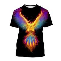 Vasaros Gyvūnų Raštas Ugnies Paukštis Feniksas 3D Spausdinimo Marškinėliai Vyrams Moterims T-shirt Trumpomis Rankovėmis Oversized Harajuku Marškinėlis Viršutinė Dalis Vaikų Drabužiai XL