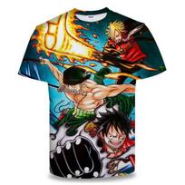 One Piece Zoro 3D spausdinimas Anime drabužiai Vyriški marškinėliai Pavasaris ir vasara Trumpomis rankovėmis Vyriški madingi marškinėliai Viršūnės L