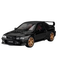 1/32 Subaru Impreza WRX STI Diecast Metalinis Modelis Automobilis Dovana Žaislas Vaikams Suaugusiems 1/32-Size:14.5*6.5*4.5cm juoda