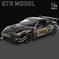 1:24 Skyline Ares Nissan GTR R34 R35 Lydinio Sportinio Automobilio Modelis Lieto Metalo Lenktyninio Automobilio Modelis Garso ir Šviesos Simuliacija Vaikų Dovana juoda