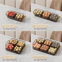 Prabangi skyrių saldaininė: Elegantiškas svetainės užkandžių ir vaisių padėklas su dangčiu 2 Compartments Tray with Plate