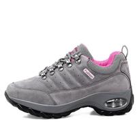 2024 Spring Women's Lace-up Air Cushioned Leather Sports Shoes - Large Size Casual Outdoor Sneakers 36 pilka spalva/rožinė raudona spalva
