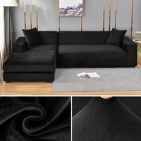 Aksominis sofos užvalkalas Storas elastingas 1/2/3/4 sėdimos sofos užvalkalas svetainei Velvet Pliušinis L formos kampinės sofos sofos užvalkalas 1 SEAT (90-140CM)