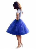 Geltonas Super Pūkuotas Princesės Stiliaus Tiulio Sijonas - Minkštas Baltas Tinklelio Poliesterio Marlės Sijonas Medium karališkos mėlynos spalvos