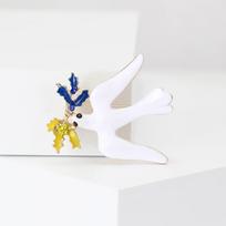 Kalnų krištolo Ukrainos taikos balandžio segės moterims, unisex, gyvūnų, paukščių segės, renginiui, juokingos, prabangios dovanos, Naujiesiems metams, draugams, dekoracija