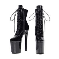20 cm aukštakulniai Sexy Pole Dance Neperšlampami platforminiai naktinio klubo modelis Catwalk Short Boots Club Batai 35 juoda