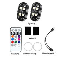 Belaidės LED stroboskopinės lemputės su nuotolinio valdymo pultu, RGB mirksinti lempa, priešsąlyginės įspėjamosios lemputės, galinis žibintas sraigtasparniui, dviračiui, automobiliui, motociklui