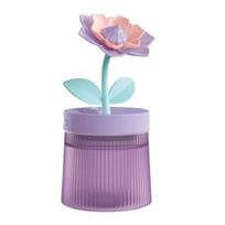 Didelės talpos USB drėkintuvas Gėlės formos Dvigubas purškimas Mažas triukšmas Automatinis išjungimas Oro drėkintuvas Eterinių aliejų difuzorius su šviesa Gardenia violetinė