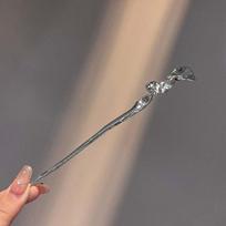 Fashion Black Pearl Hair Sticks For Women Simple Metal Chopstick Hair Clip Pin Headwear Wedding Headdress Jewelry Accessories