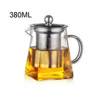 350/550/750/950ML Boro silikatinio stiklo arbatinukas Atsparus karščiui kvadratinis stiklinis arbatinukas Arbatos sietelis filtras Pieno Oolong gėlių arbatos puodas