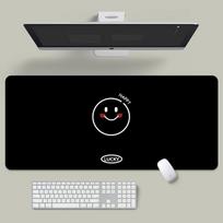 Extra Large Smiley Face Mouse Pad with Stitched Edges - Office, Gaming, and Anime Keyboard Desk Pad 800x300mm, 2mm thick