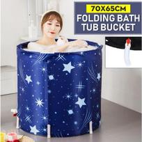 65cm E22666 Suaugusiųjų nešiojama sulankstoma vonia PVC vandens vonelė lauko patalpai SPA vonia PVC + oksfordas + medvilnė tamsiai mėlyna spalva
