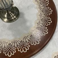 Vintažinė europietiška apvali nėriniuota staltiesė, padėkliukas Diameter 50cm Round
