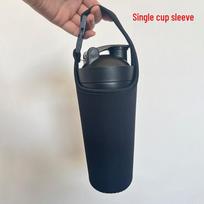 304 nerūdijančio plieno daugiafunkcinis plaktuvo puodelis: Didelės talpos baltymų miltelių, kokteilių ir vandens butelis lauko fitnesui. Single layer, double section 600+200ml