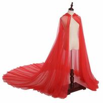 Moteriškas vintažinis Helovino gobtuvu apsiaustas - Vampyrės nuotakos apsiaustas (Juoda, Raudona, Balta) 150cm Shoulder to Floor raudona