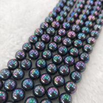 Vaivorykštinis Juodai Žalias Kriauklių Perlų Karoliai (4-14 mm) „Pasidaryk pats“ papuošalų priedai 6mm/approx. 66 beads