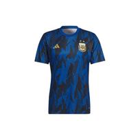 Adidas Argentinos nacionalinės komandos vyriški marškinėliai trumpomis rankovėmis prieš rungtynes, tamsiai mėlyni HG7233 S