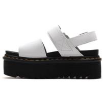 Dr. Martens Voss Vieno dirželio Atviras pirštas Pleištas Oda Storas padadas Sportiniai sandalai Moteriški sandalai Balti 26725100 38