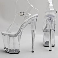 Madingos Seksualios Raudonos Aukštakulnės Kristalinės Didelio Dydžio Platforminės Basutės Batai 8 Colių Naktinio Klubo Striptizo Moteriškos Gotikinės Elegantiškos 20CM Atviras Pirštas 36