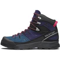 Salomon X-Alp Mid Ltr Gtx Patvarus palaikymas Lengvi vidutinio aukščio bėgimo bateliai Unisex Bėgimo bateliai Mėlyni Violetiniai 478680 38