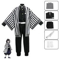 Anime Kimetsu No Yaiba Iguro Obanai Kimono uniforma Anime Pruik Cosplay Kostuum Halloween Feest Blue-120