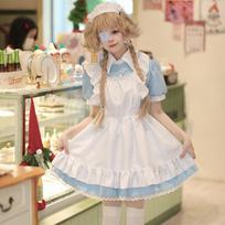 Juodai balta tarnaitės kostiumo suknelė, skirta cosplay, restoranui, kavinei ar vakarėliui M