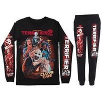 Terrifier Helovino Cosplay Megztiniai Jogger Kelnės Dviejų Dalių Rinkinys Madingi Streetwear Sportiniai Marškiniai Moterims Vyrams 2 vnt Jogger Rinkinys S